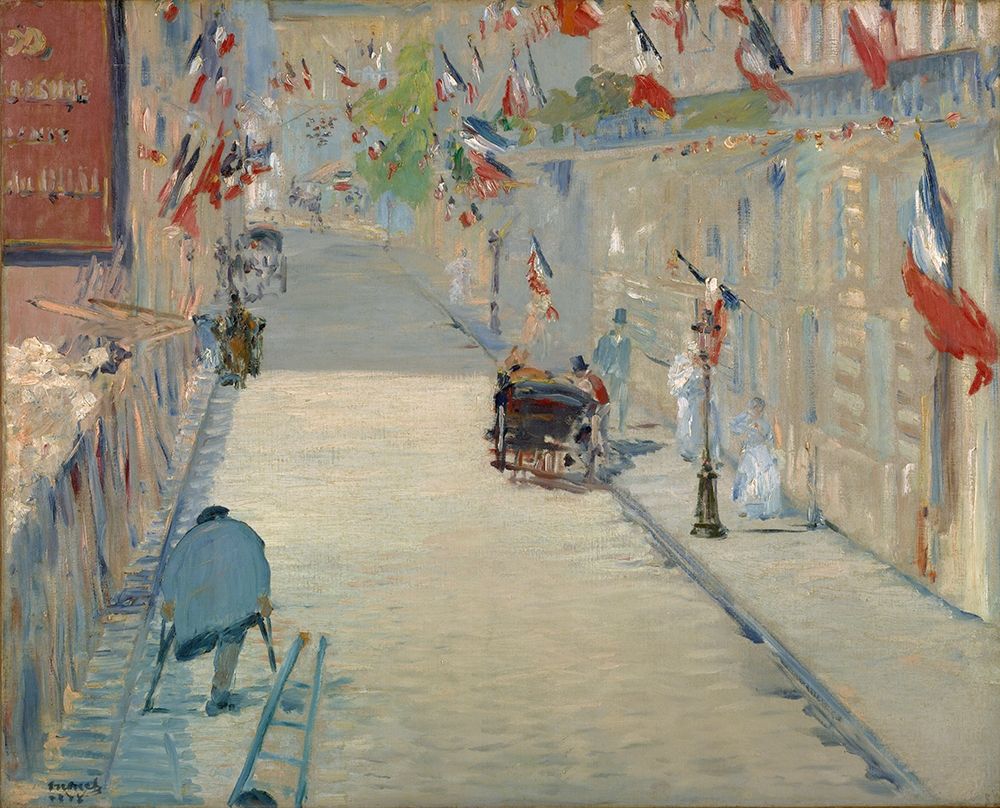 The Rue Mosnier with Flags art print by Edouard Manet for $57.95 CAD