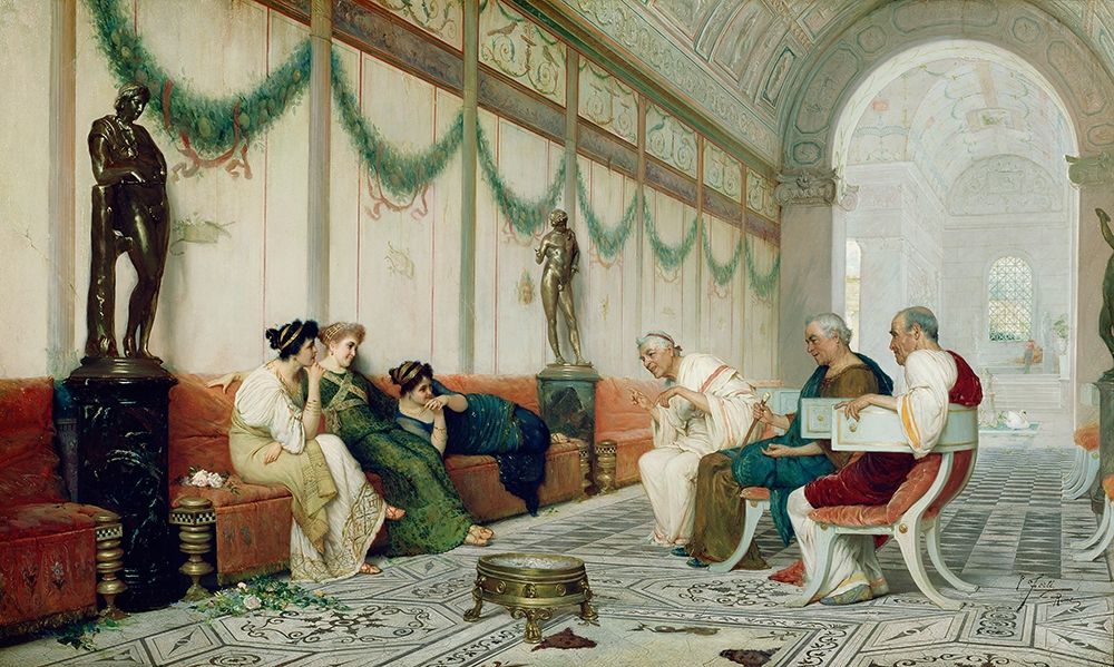 Interior of Roman Building with Figures art print by Ettore Forti for $57.95 CAD