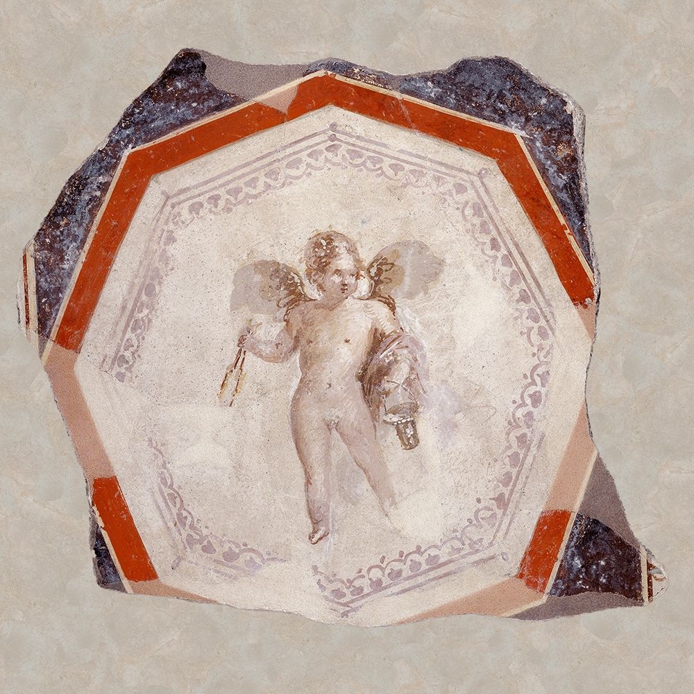Fresco Depicting Cupid holding Two Sticks and a Pail art print by Unknown 1st Century Roman Artisan for $57.95 CAD