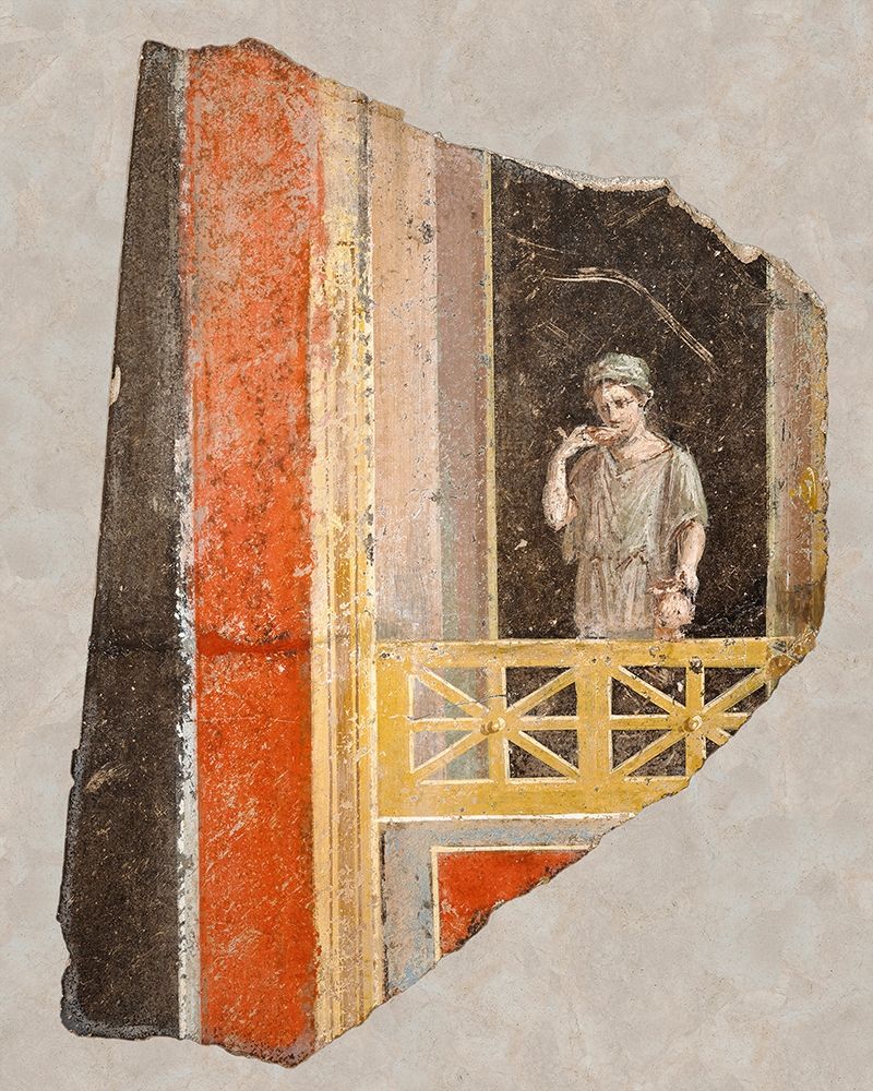 Fresco Fragment:  Woman on a Balcony art print by Unknown 1st Century Roman Artisan for $57.95 CAD