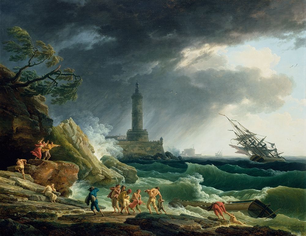 A Storm on a Mediterranean Coast art print by Claude-Joseph Vernet for $57.95 CAD