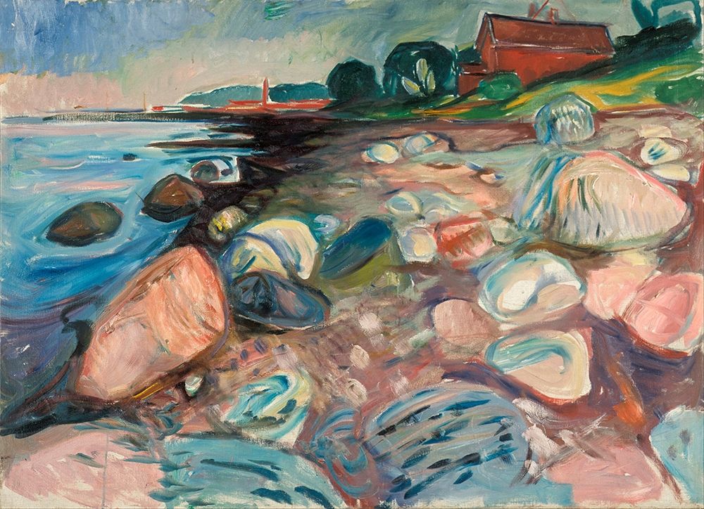 Shore with Red House, 1904 art print by Edvard Munch for $57.95 CAD
