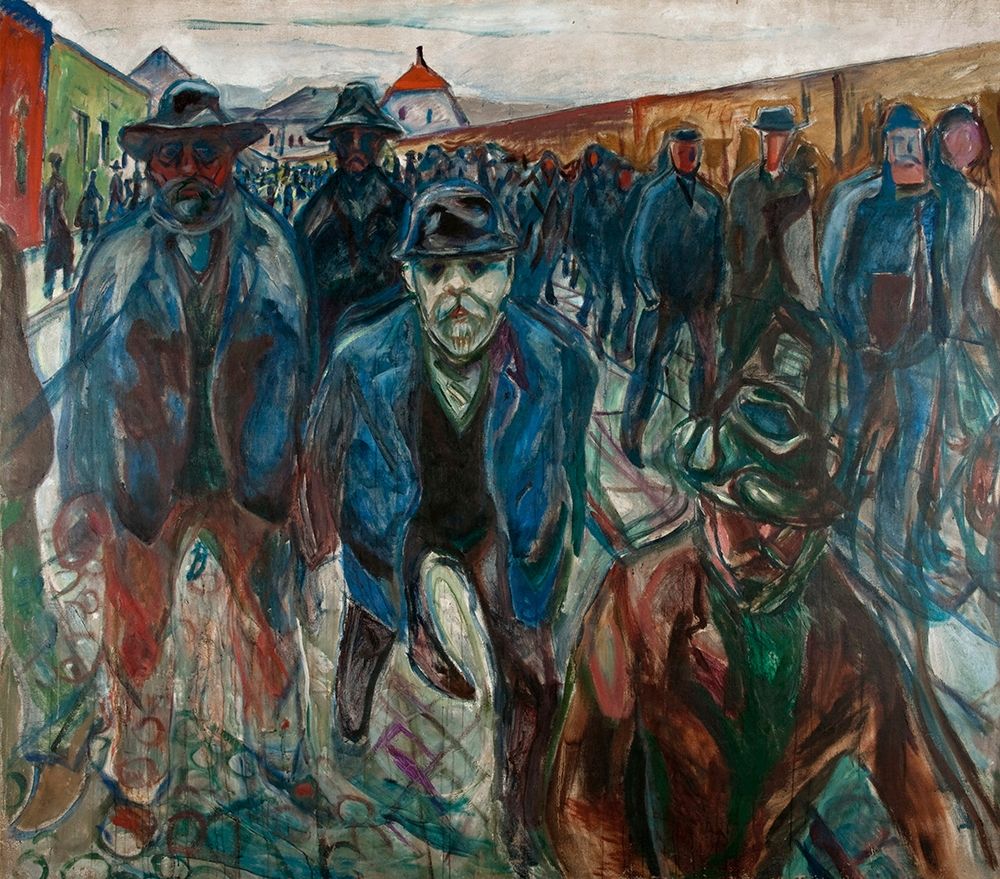 Workers on their Way Home, 1913-1914 art print by Edvard Munch for $57.95 CAD