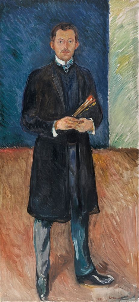 Self-Portrait with Brushes, 1904 art print by Edvard Munch for $57.95 CAD