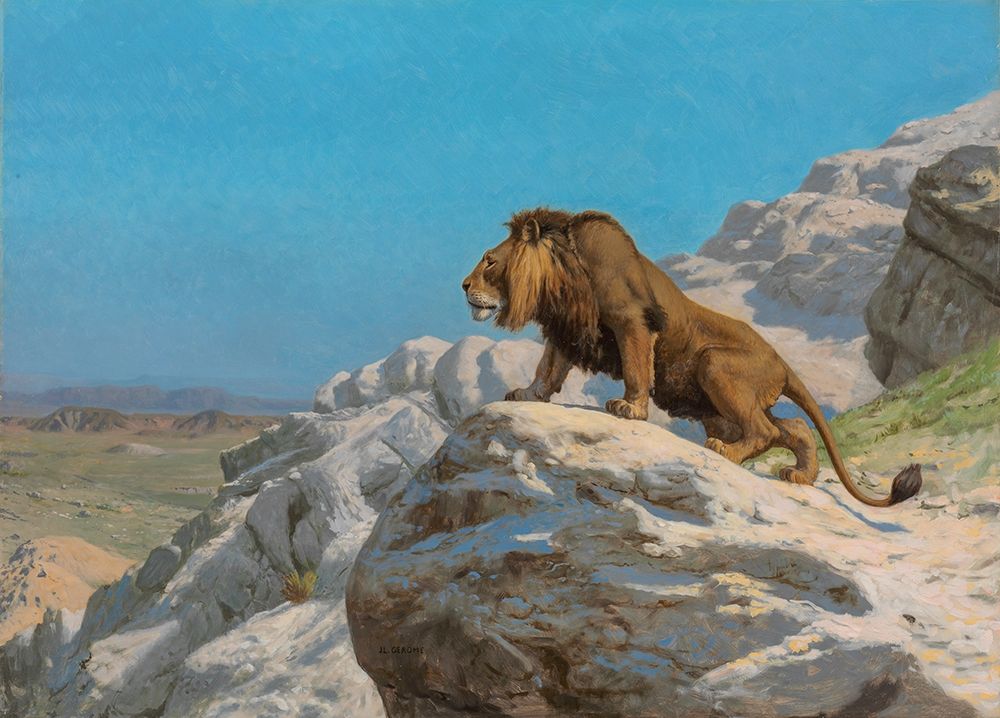Lion on the Watch art print by Jean-Leon Gerome for $57.95 CAD