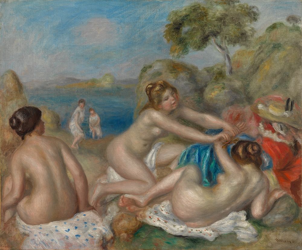 Bathers Playing with a Crab art print by Pierre-Auguste Renoir for $57.95 CAD