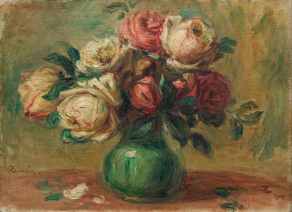 Roses in a Vase art print by Pierre-Auguste Renoir for $57.95 CAD