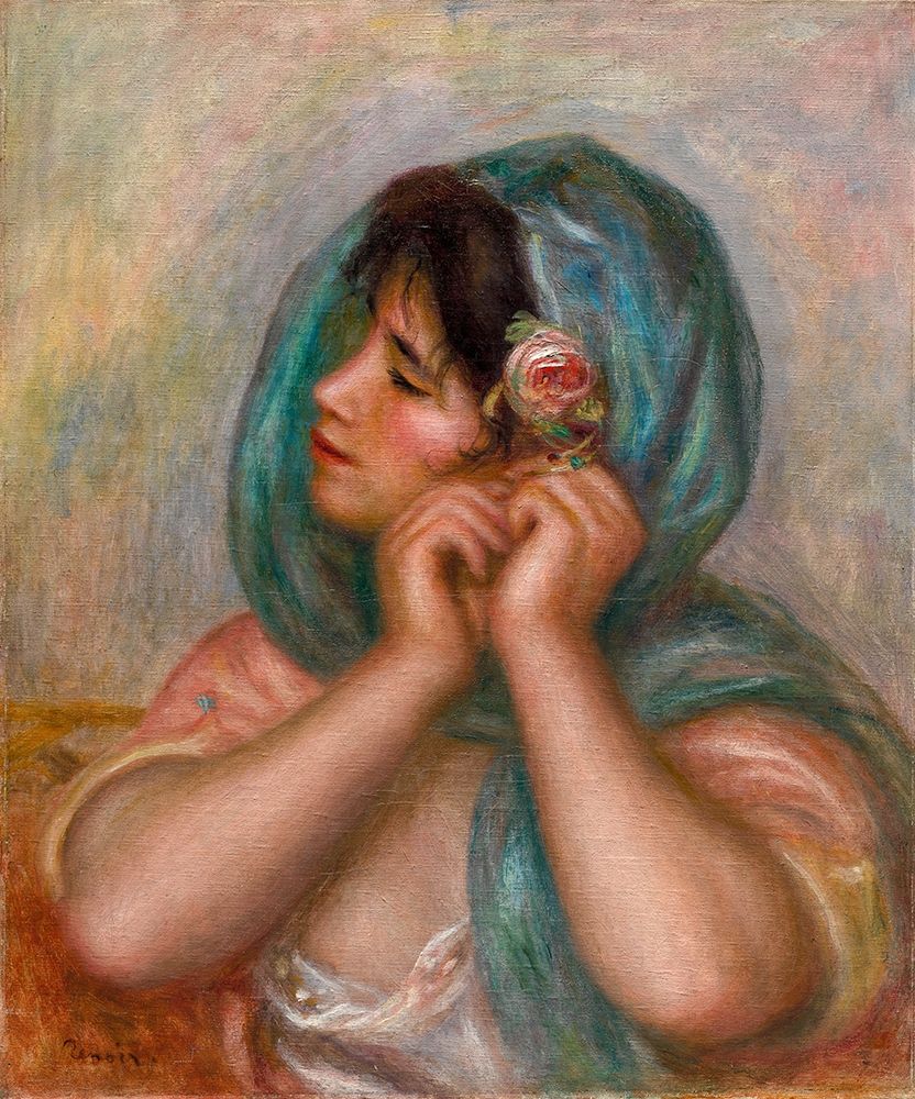 Young Woman Arranging Her Earring art print by Pierre-Auguste Renoir for $57.95 CAD