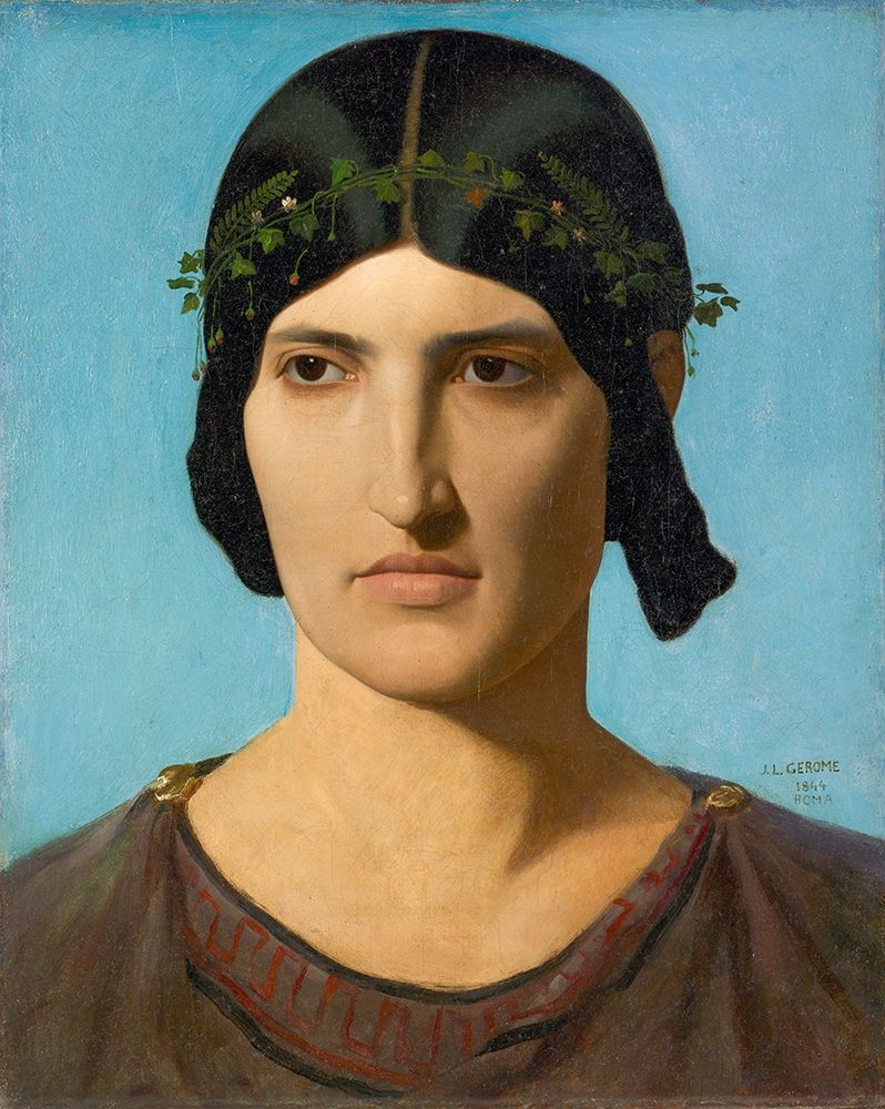 Head of an Italian Woman art print by Jean-Leon Gerome for $57.95 CAD