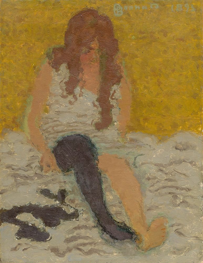 Woman Putting on Her Stockings art print by Pierre Bonnard for $57.95 CAD