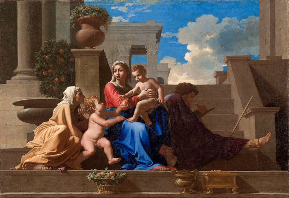 The Holy Family on the Steps art print by Nicolas Poussin for $57.95 CAD