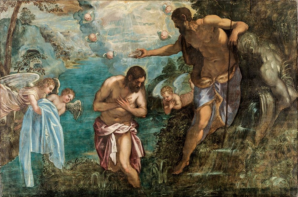 Baptism of Christ art print by Jacopo Tintoretto for $57.95 CAD