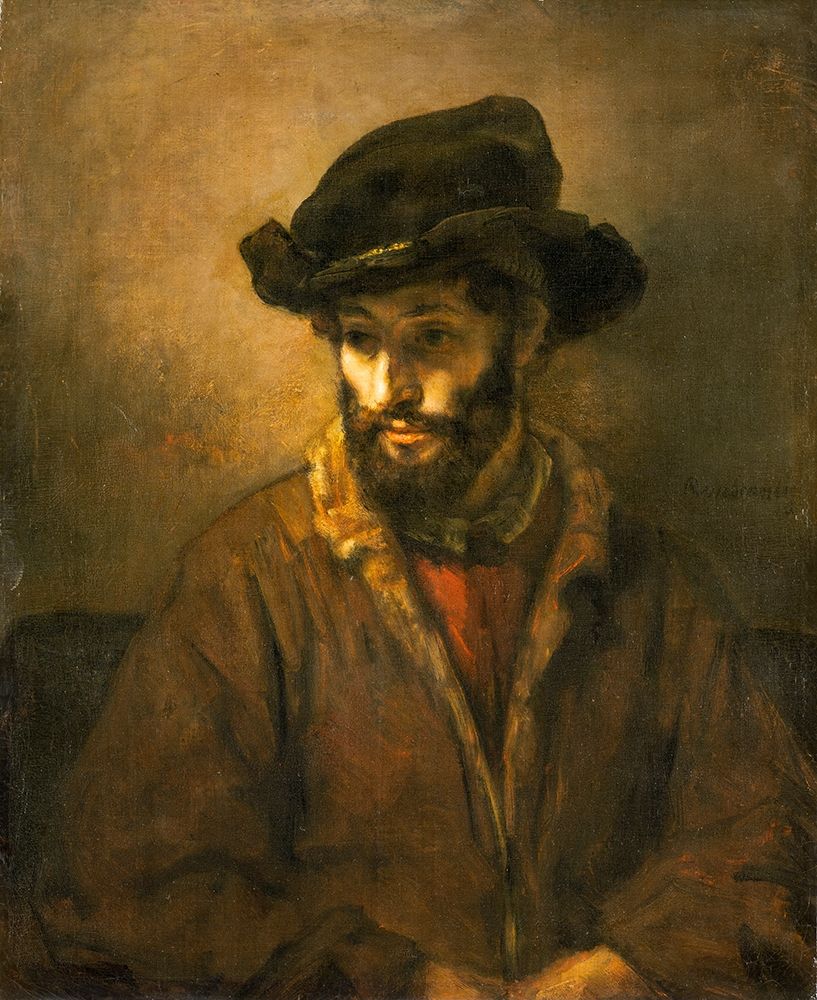 A Bearded Man Wearing a Hat art print by Rembrandt van Rijn for $57.95 CAD