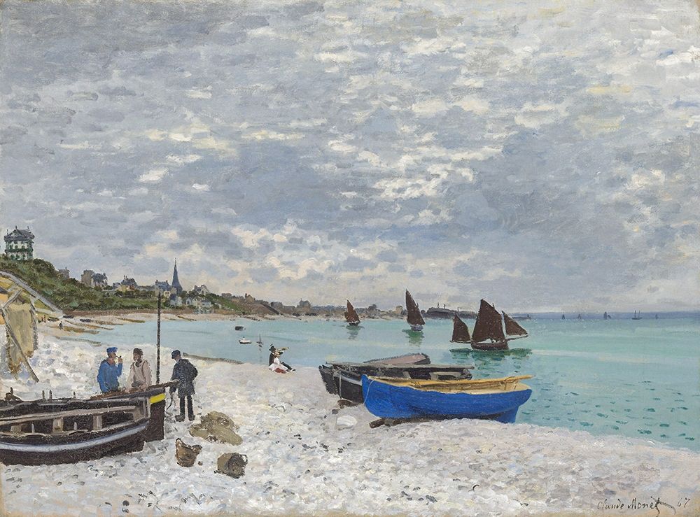The Beach at Sainte-Adresse 1867 art print by Claude Monet for $57.95 CAD