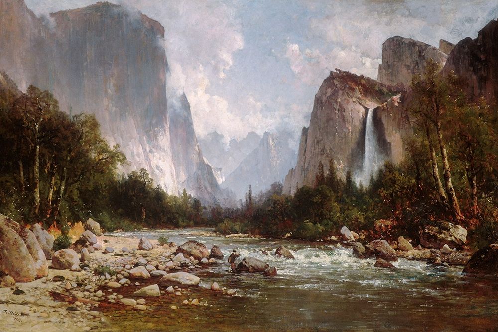 View of Yosemite Valley 1885 art print by Thomas Hill for $57.95 CAD