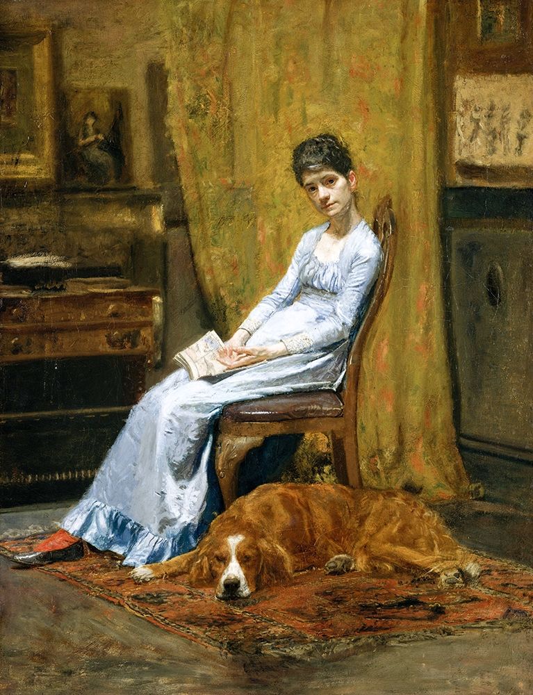The Artists Wife and His Setter Dog art print by Thomas Eakins for $57.95 CAD