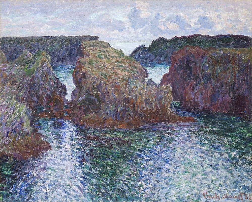 Rocks at Port-Goulphar, Belle-ile art print by Claude Monet for $57.95 CAD