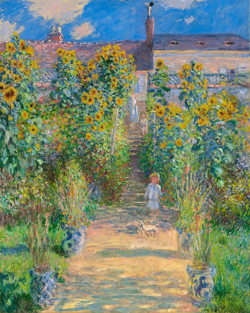 Garden of the artist at Vetheuil art print by Claude Monet for $57.95 CAD