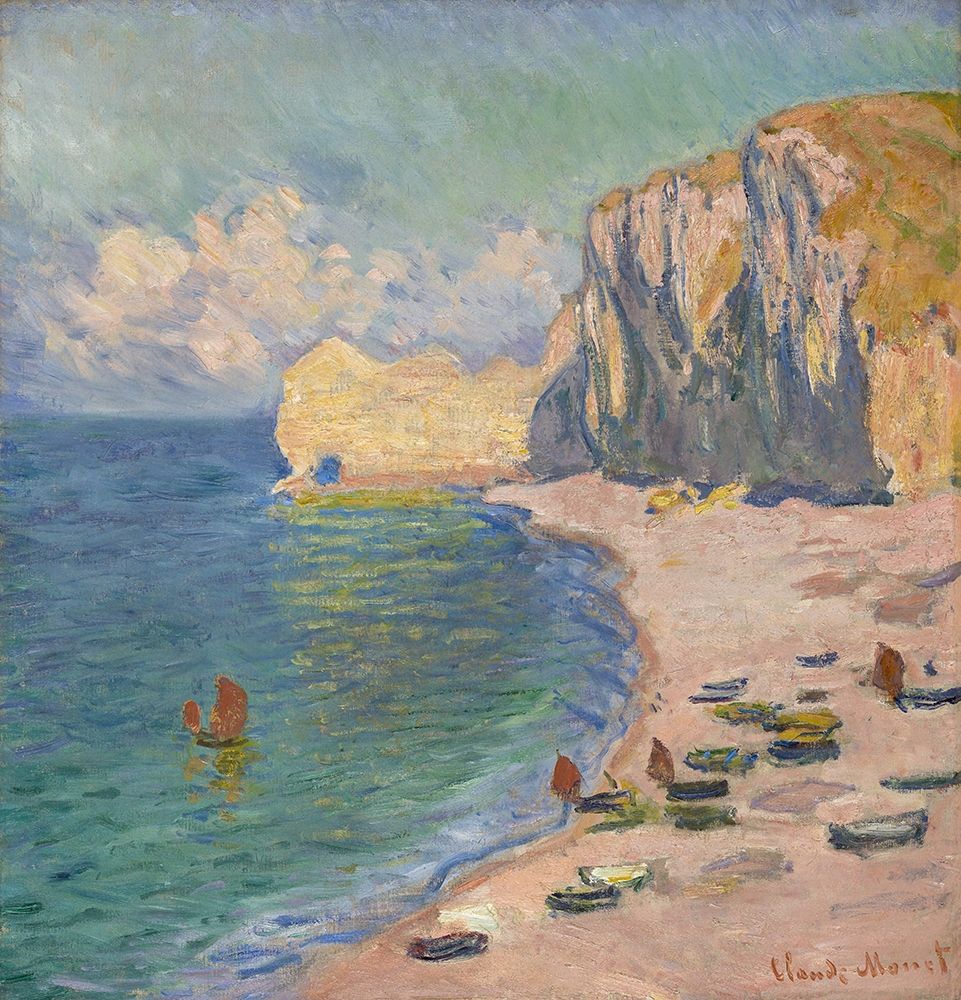 The Beach and the Falaise d Amont art print by Claude Monet for $57.95 CAD
