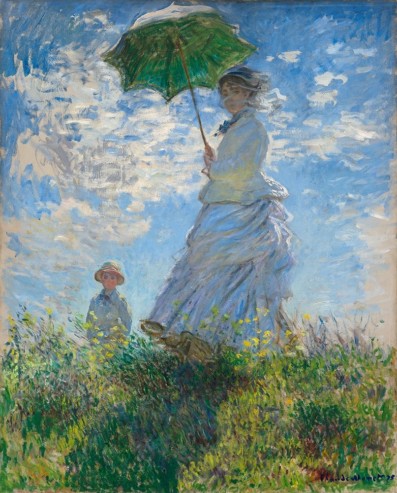 Woman with a Parasol - Madame Monet and Her Son art print by Claude Monet for $57.95 CAD