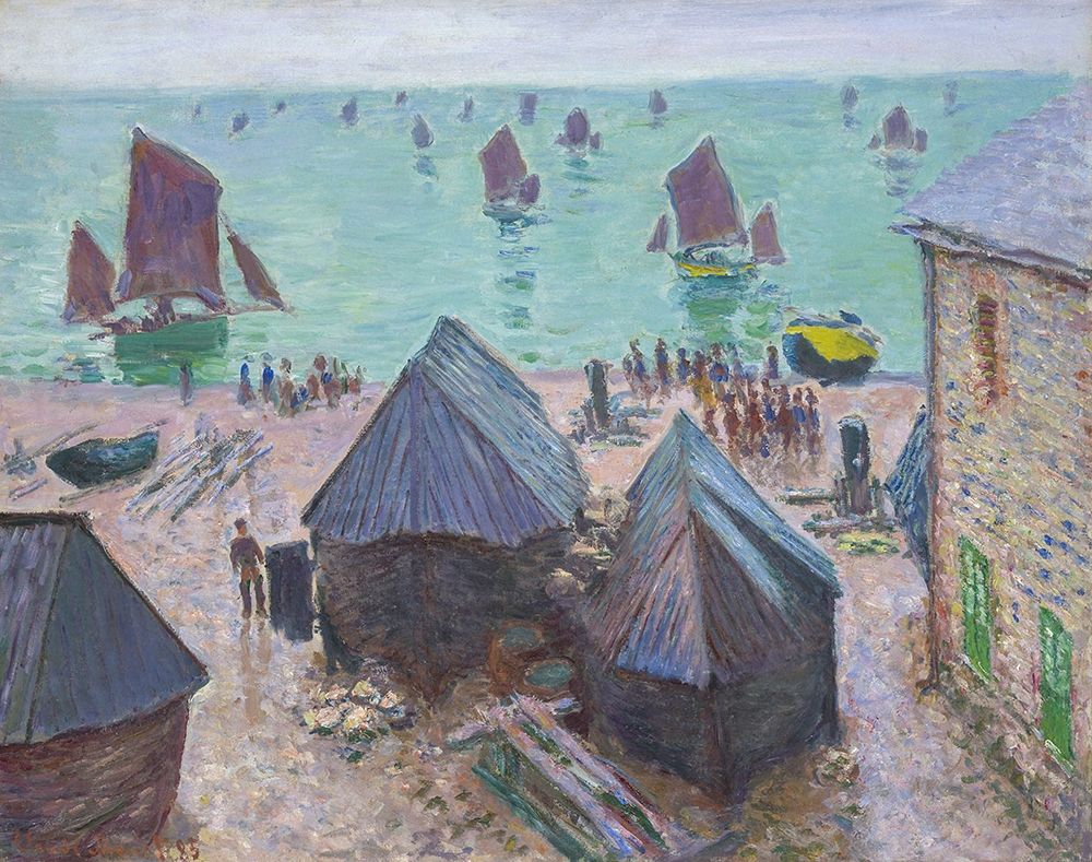 The Departure of the Boats, Ã‰tretat art print by Claude Monet for $57.95 CAD