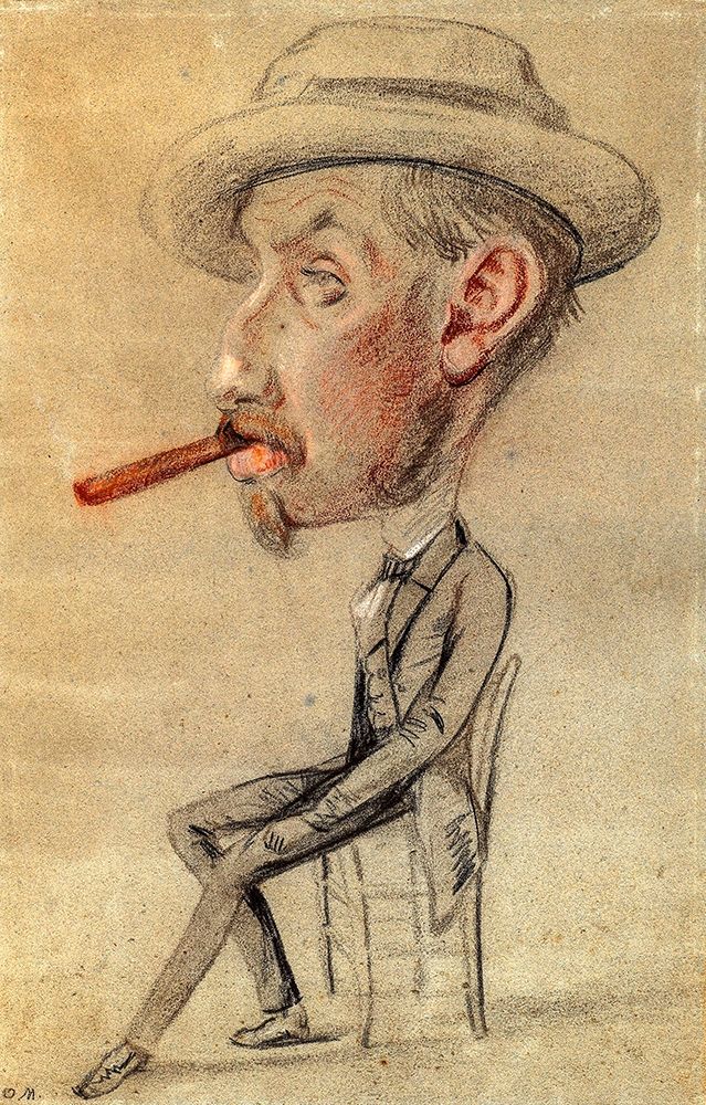 Caricature of a Man with a Big Cigar art print by Claude Monet for $57.95 CAD