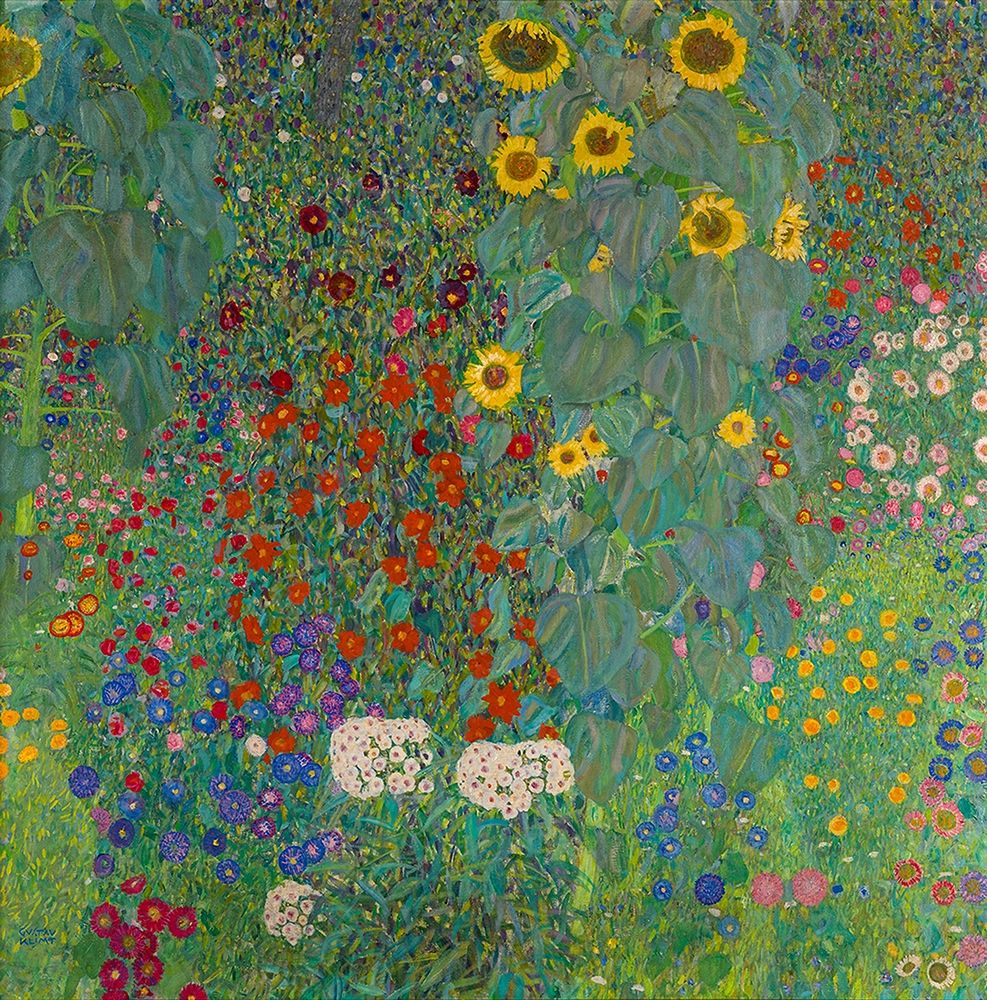 Farm Garden with Sunflowers art print by Gustav Klimt for $57.95 CAD