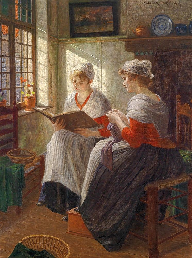 Two Girls at the Window art print by Walter Firle for $57.95 CAD