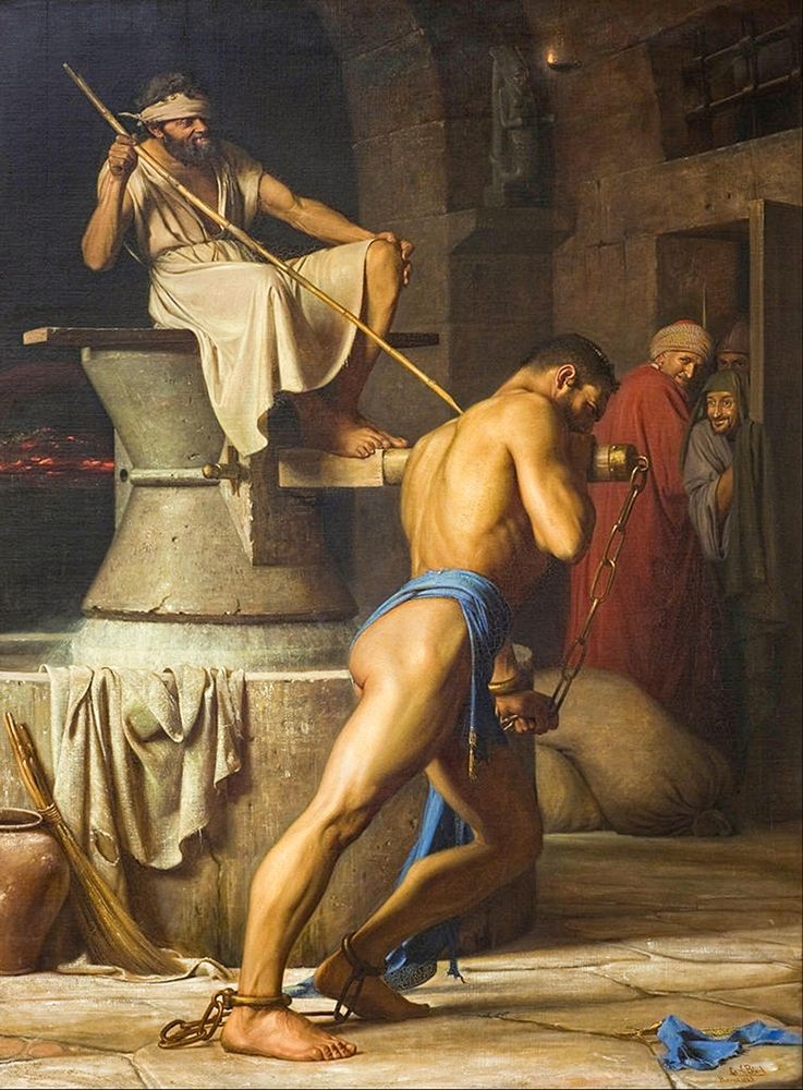 Samson and the Philistines art print by Carl Bloch for $57.95 CAD