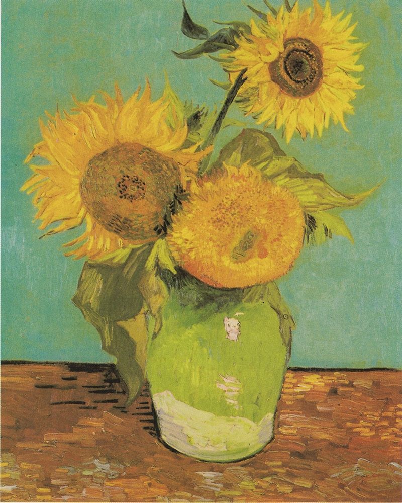 Vase With Three Sunflowers art print by Vincent Van Gogh for $57.95 CAD
