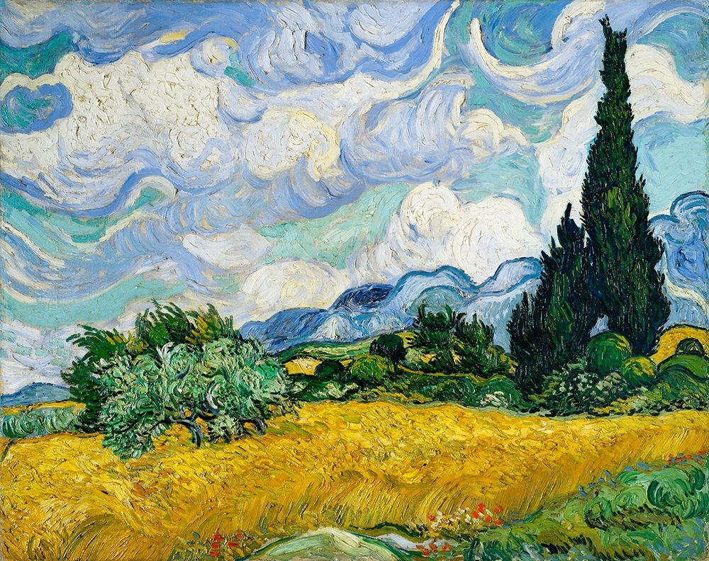 Wheat Field with Cypresses (1889) art print by Vincent Van Gogh for $57.95 CAD