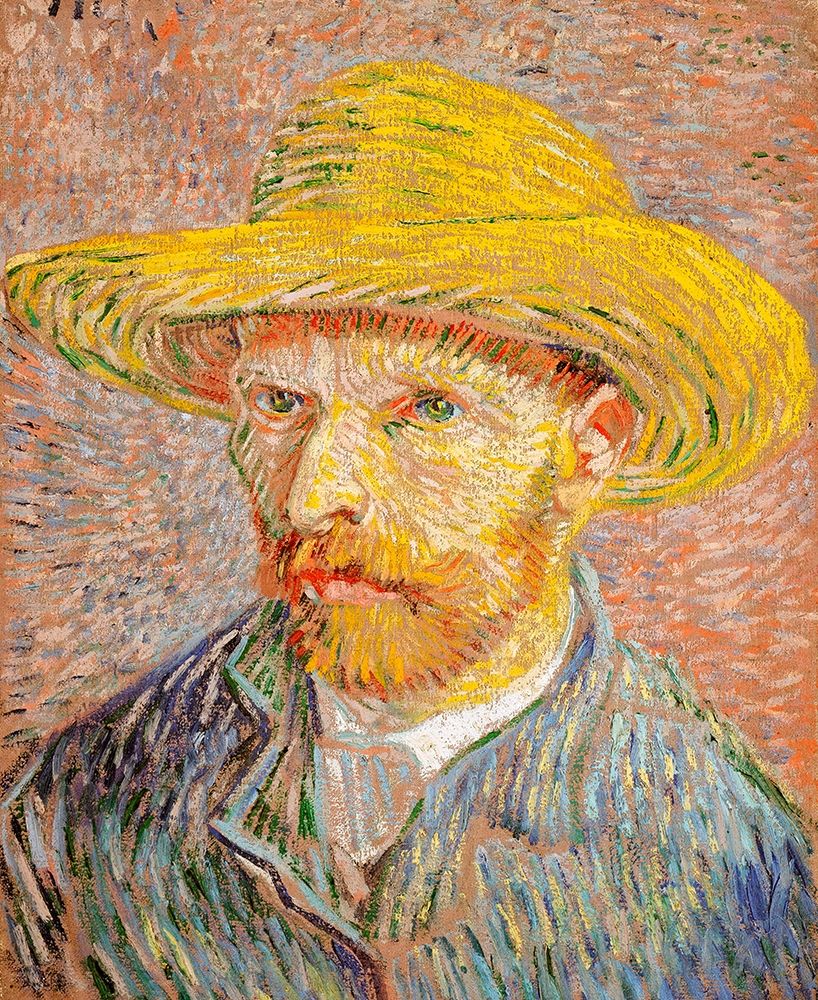 Self-Portrait with a Straw Hat (1887)Â  art print by Vincent Van Gogh for $57.95 CAD