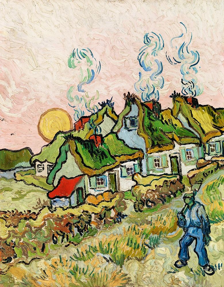 Houses and Figure (1890) art print by Vincent Van Gogh for $57.95 CAD