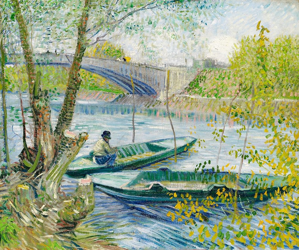 Fishing in Spring, the Pont de Clichy (Asnieres) (1887) art print by Vincent Van Gogh for $57.95 CAD
