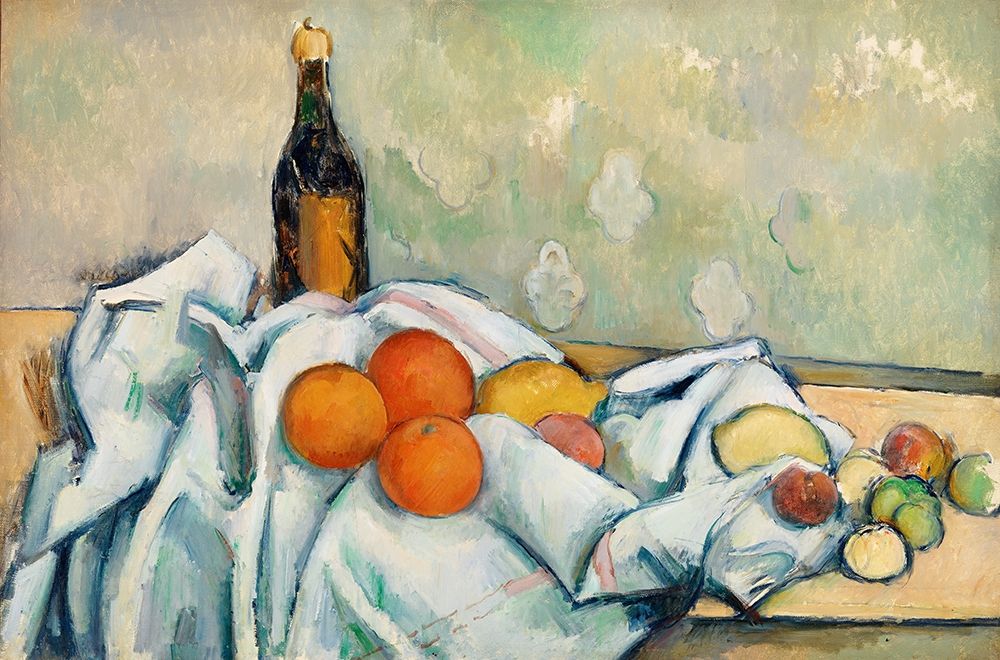 Bottle and Fruits art print by Paul Cezanne for $57.95 CAD
