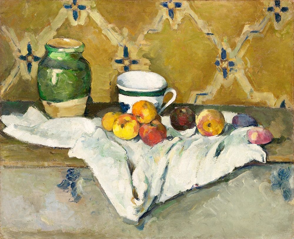 Still Life with Jar, Cup, and ApplesÂ  art print by Paul Cezanne for $57.95 CAD