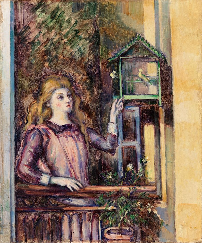 Girl with Birdcage art print by Paul Cezanne for $57.95 CAD