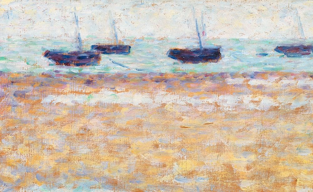 Four Boats at Grandcamp art print by Georges Seurat for $57.95 CAD