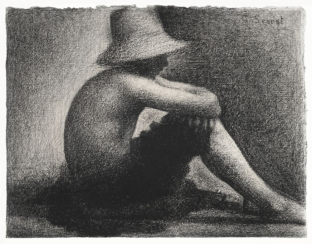 Seated Boy with Straw Hat art print by Georges Seurat for $57.95 CAD