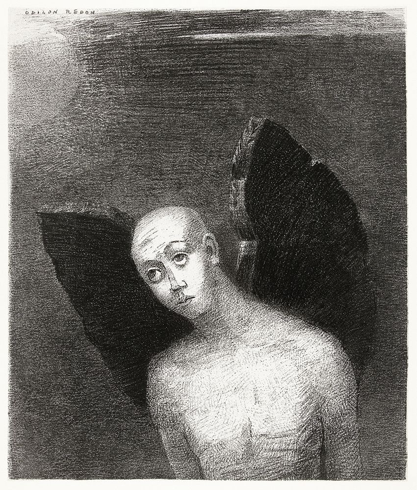 The Fallen Angel Spreads His Black Wings art print by Odilon Redon for $57.95 CAD