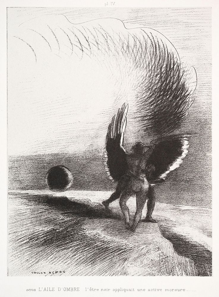 In the Shadow of the Wing, the Black Creature Bit art print by Odilon Redon for $57.95 CAD