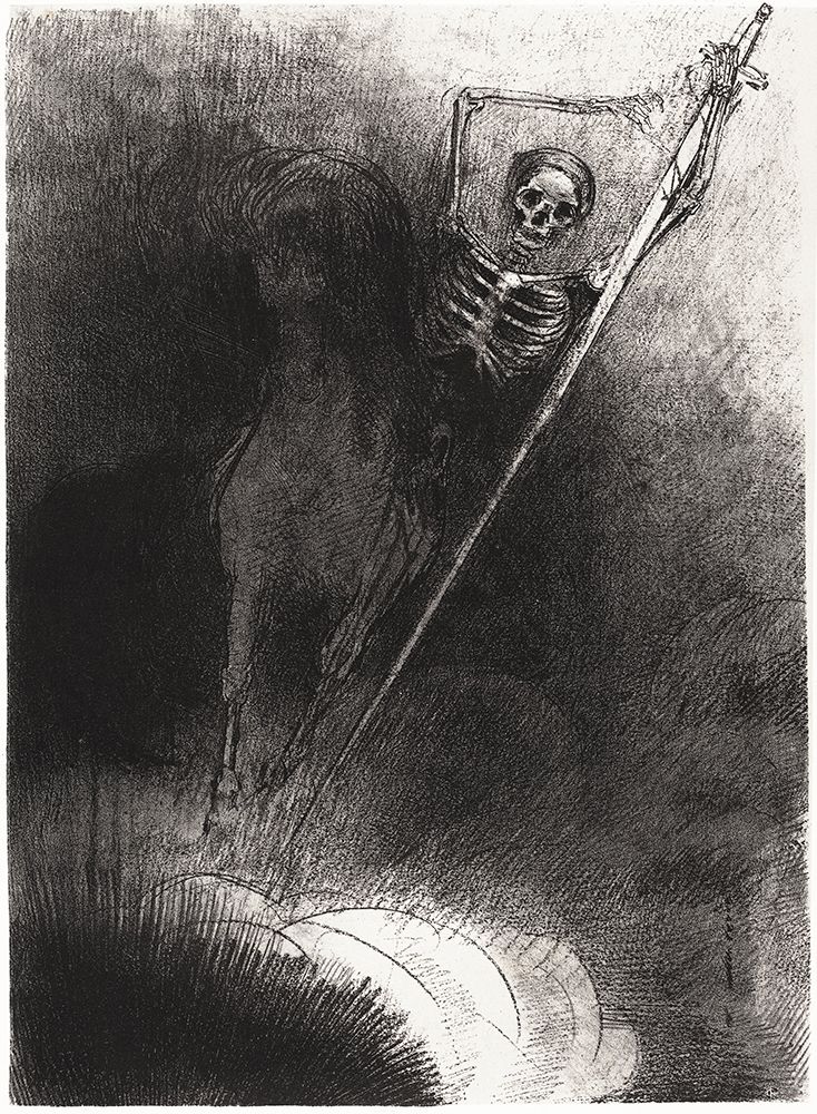 And His Name That Sat on Him Was Death art print by Odilon Redon for $57.95 CAD