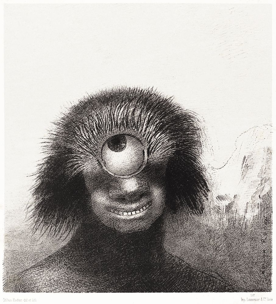 The Deformed Polyp Floated on the Shores, a Sort of Smiling and Hideous Cyclops by the FlowerÂ  art print by Odilon Redon for $57.95 CAD
