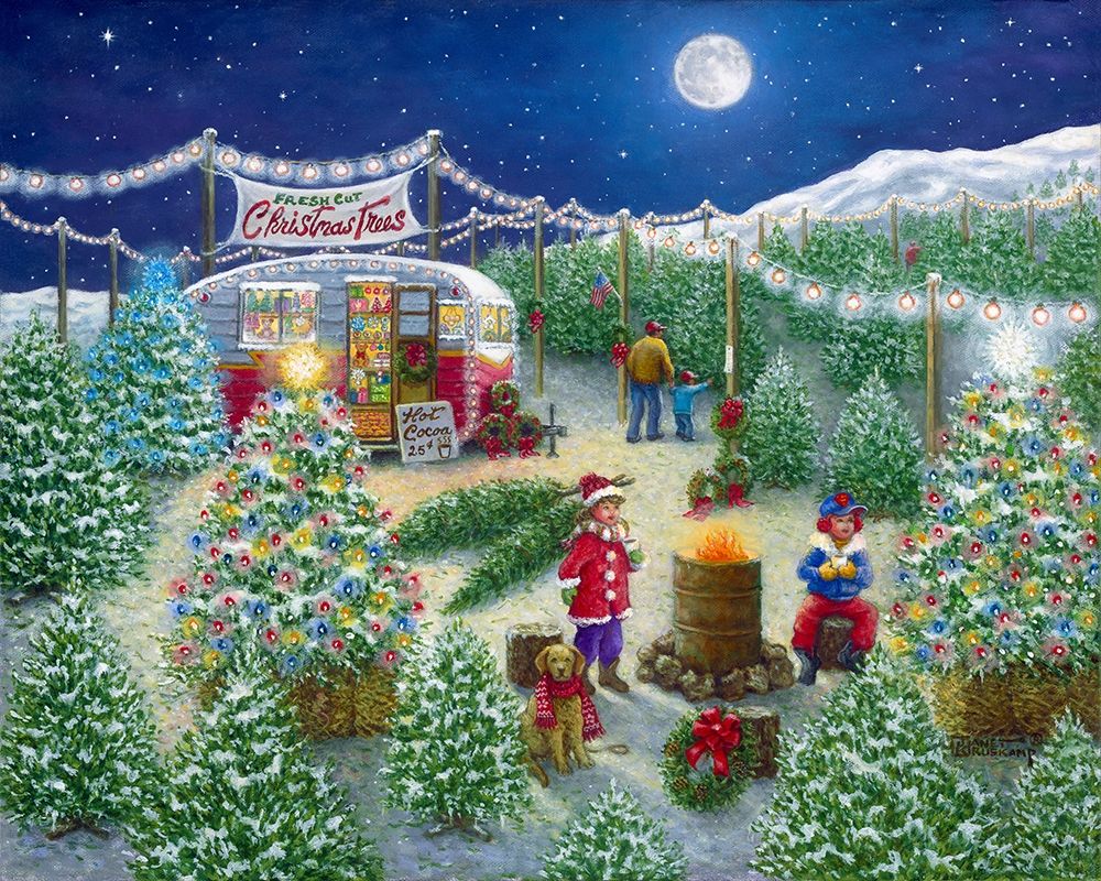 A LOT of Christmas Trees art print by Janet Kruskamp for $57.95 CAD