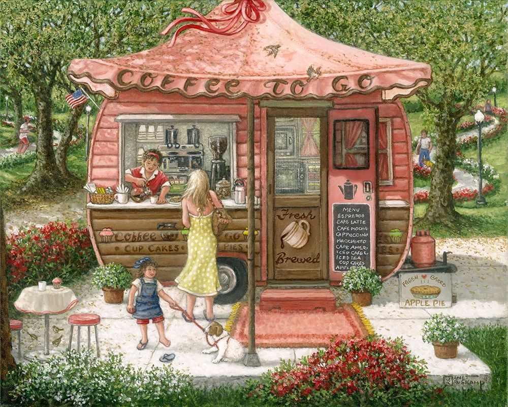 Coffee To Go art print by Janet Kruskamp for $57.95 CAD