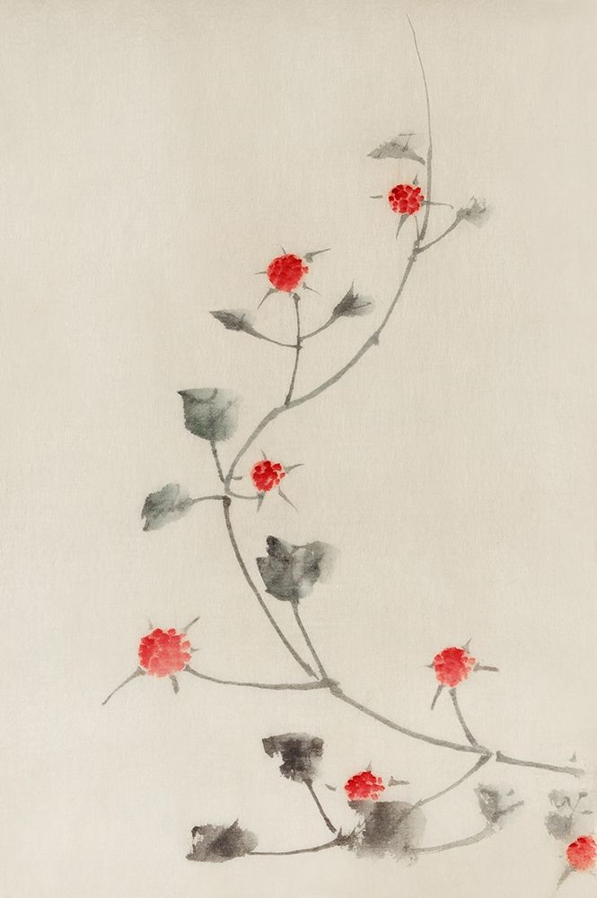 Small Red Blossoms on a Vine art print by Katsushika Hokusai for $57.95 CAD
