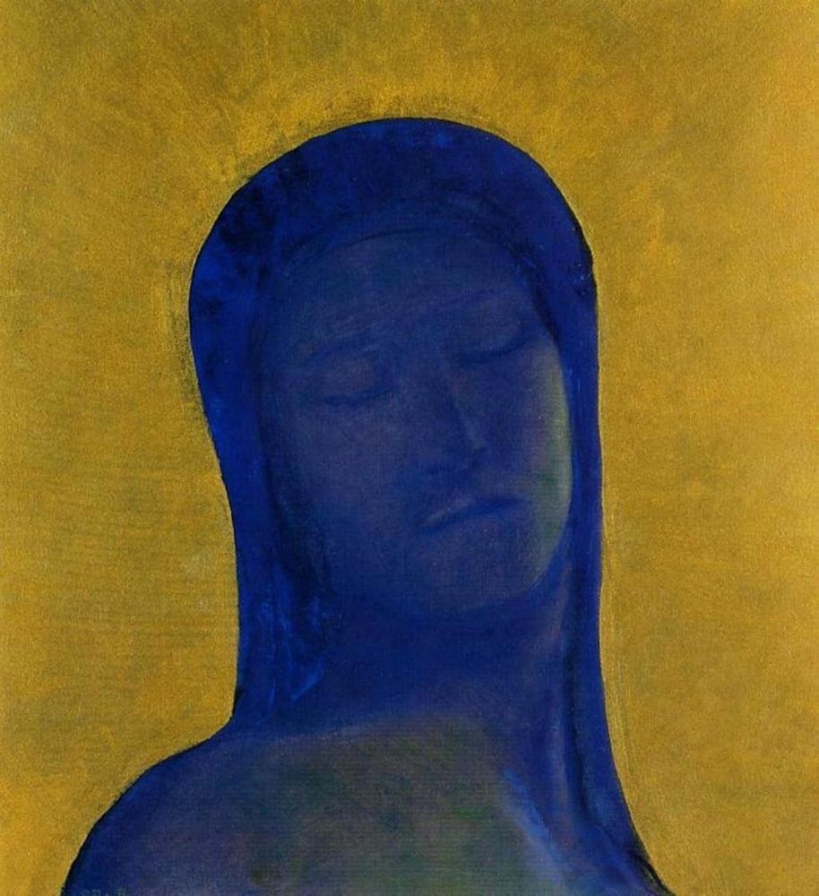Closed Eyes Blue art print by Odilon Redon for $57.95 CAD