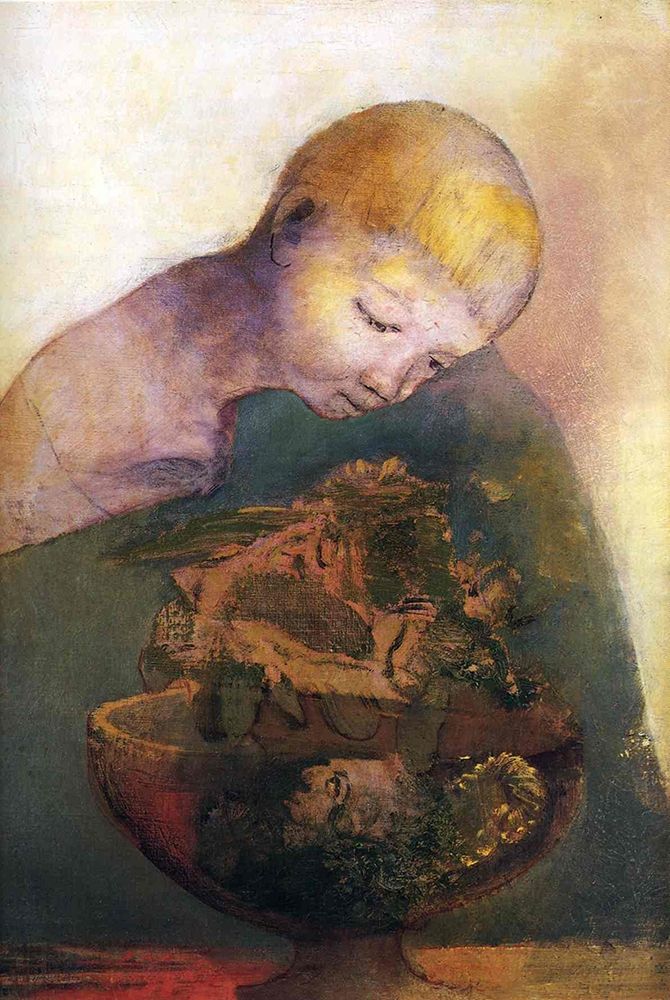 Cup of cognition (The Childrens Cup) art print by Odilon Redon for $57.95 CAD
