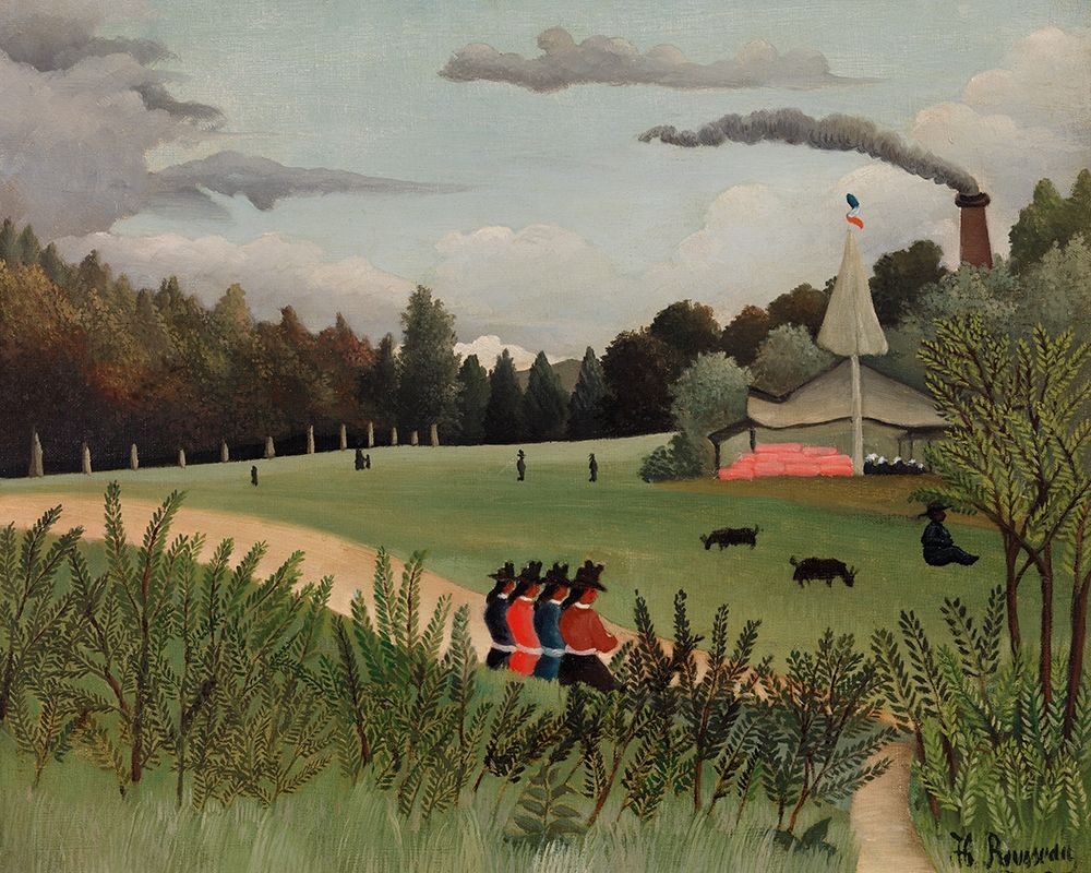 Landscape and Four Young Girls 1895 art print by Henri Rousseau for $57.95 CAD