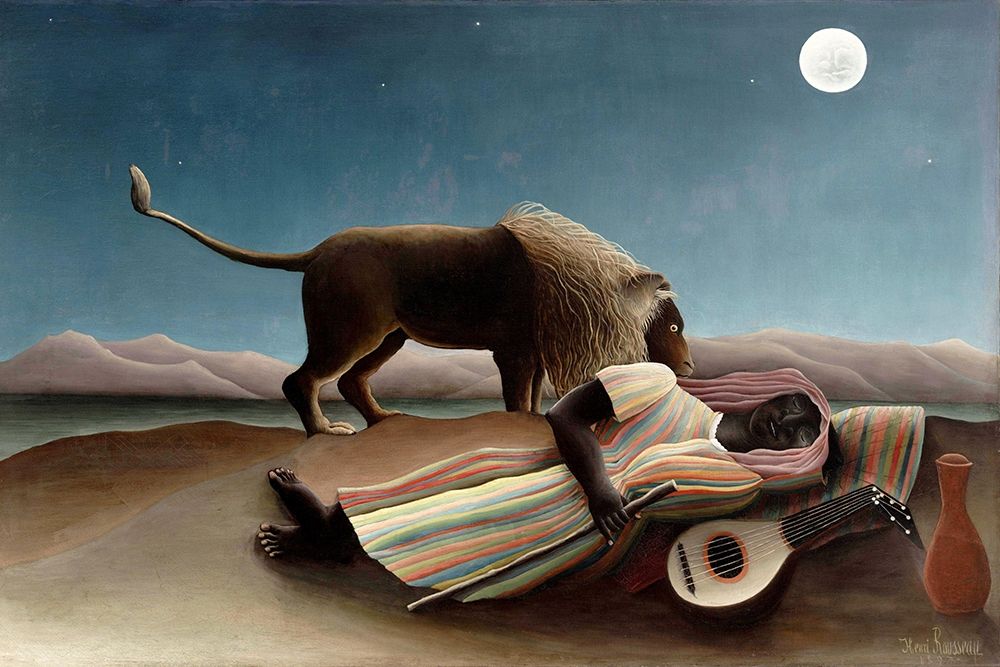 The Sleeping Gypsy art print by Henri Rousseau for $57.95 CAD